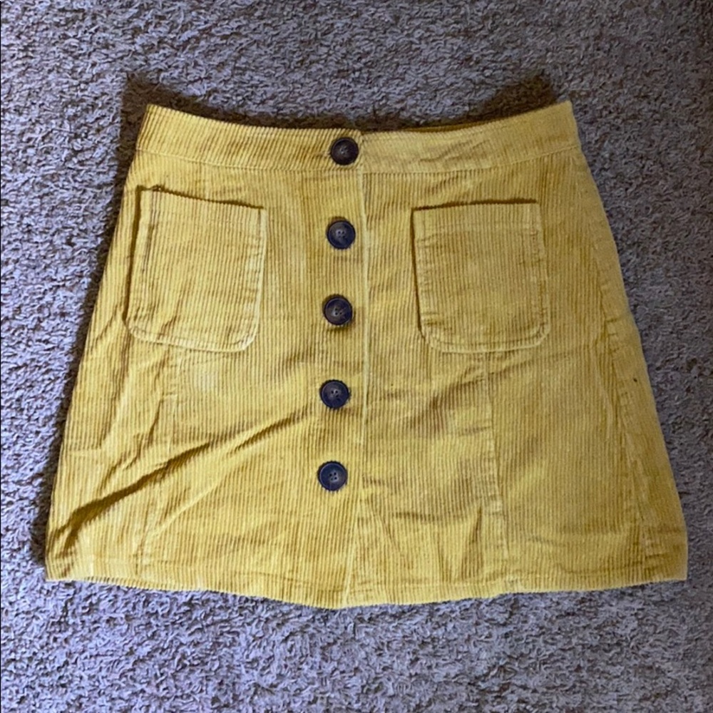 Yellow corduroy skirt